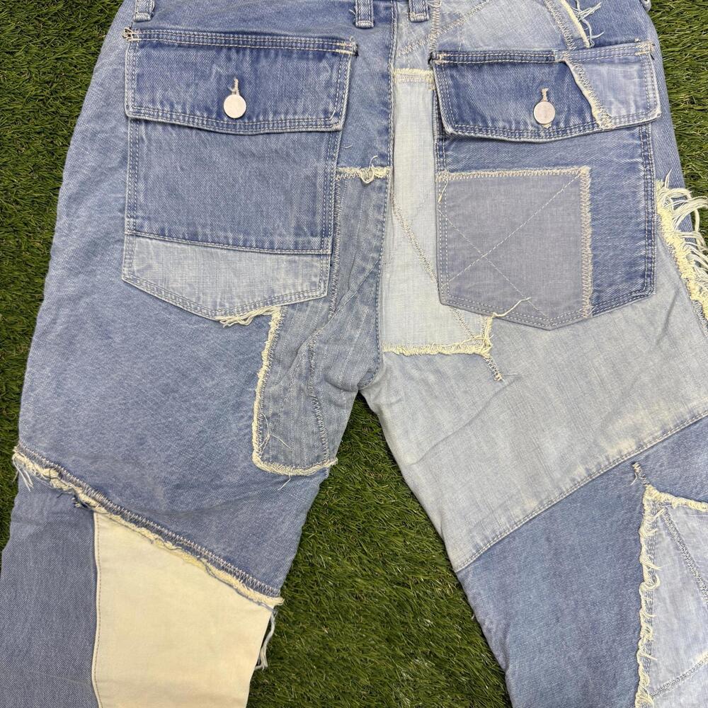 Patchwork Distressed Denim Jeans - image 5